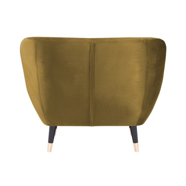Amelie mustársárga fotel fekete lábakkal - Mazzini Sofas-image-4
