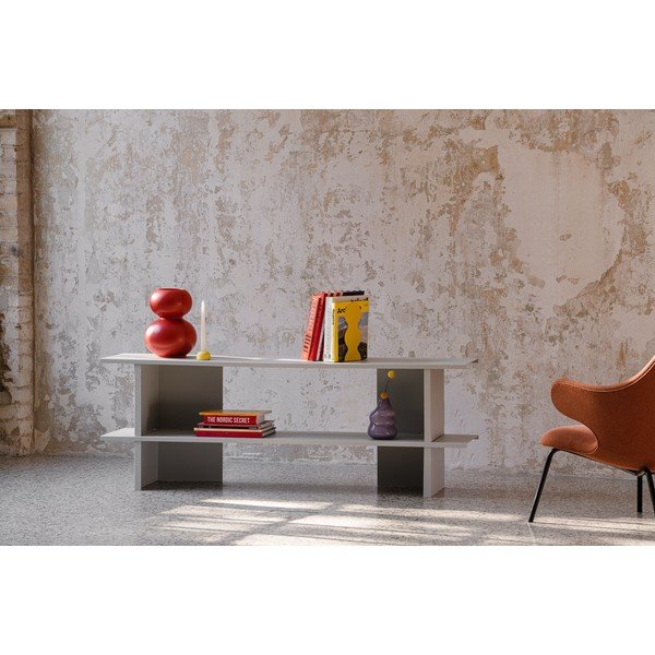 Világosszürke fém polcos állvány 160x57x37 cm Hes – noo.ma-image-1