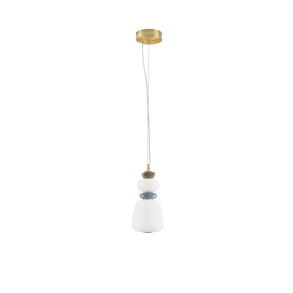 Fehér-aranyszínű fém LED dimmelhető függőlámpa porcelán búrával-üveg búrával ø 17 cm Palo – Nova Luce