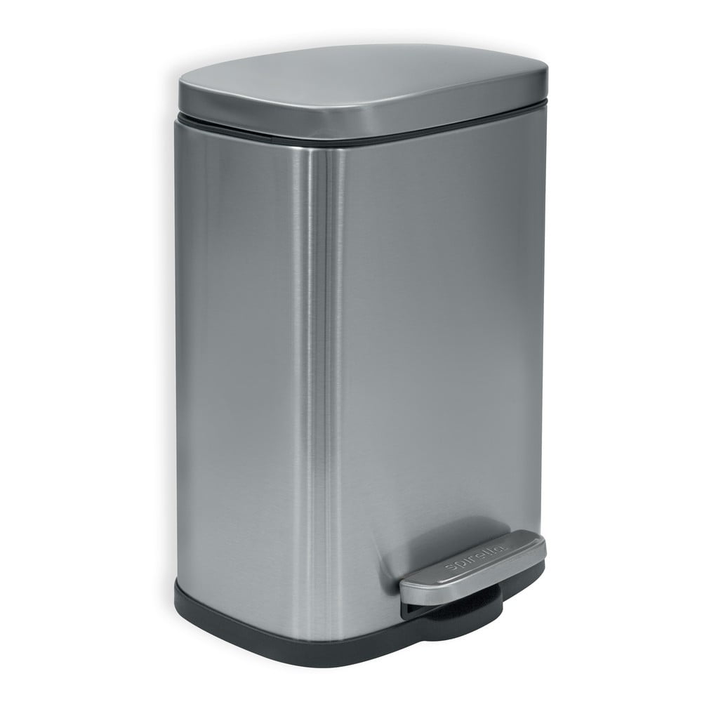 Matt ezüstszínű acél pedálos szemetes 5 l Akira  Spirella