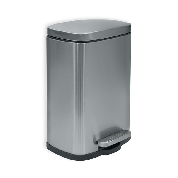 Matt ezüstszínű acél pedálos szemetes 5 l   Akira – Spirella