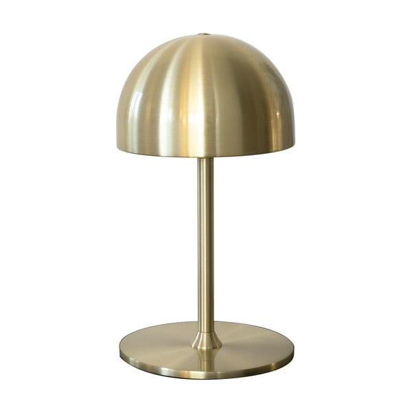 Sárgaréz színű LED asztali lámpa távirányítóval, fém búrával (magasság 22 cm) Tim – Sirius