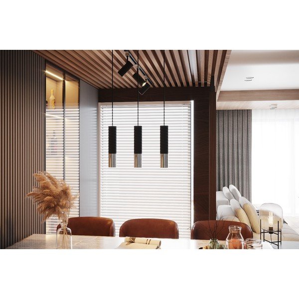 Fekete-ezüstszínű fém mennyezeti lámpa ø 6 cm Longbot – Sollux-image-4