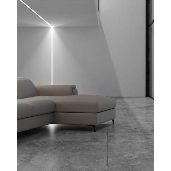 Világosbarna bőr sarokkanapé (jobb oldali) Brito – MESONICA-image-4