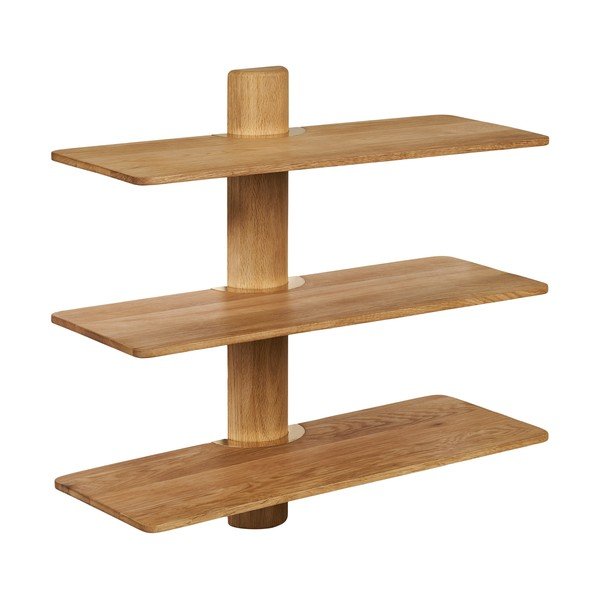 Világos natúr színű többszintes tölgyfa fali polc 55 cm Calcata – House Nordic