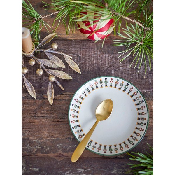 Krémszínű agyagkerámia desszertes  tányér karácsonyi mintával ø 16 cm Jolly – Bloomingville-image-1