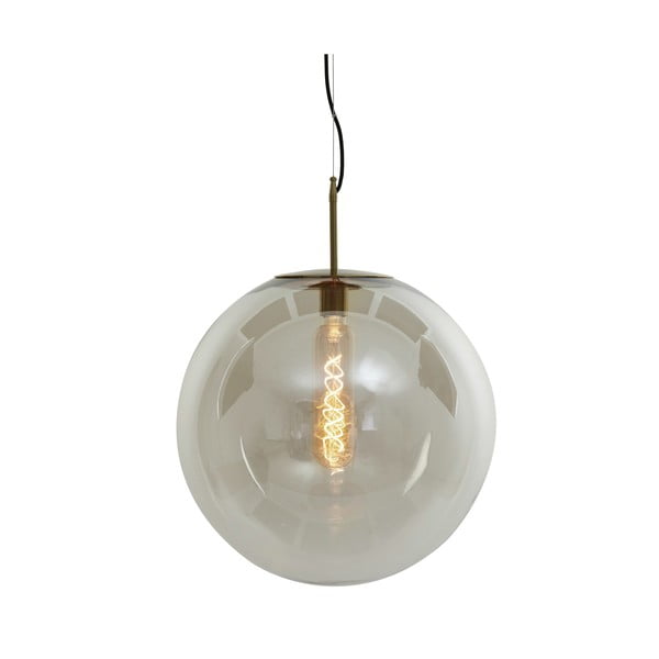 Bronzszínű függőlámpa üveg búrával ø 48 cm Medina – Light & Living-image-2