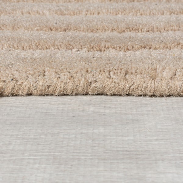 Bézs kézi szövésű gyapjú szőnyeg 120x170 cm Zen Rectangles – Flair Rugs-image-4