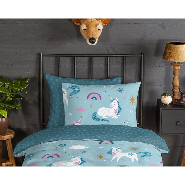 Egyszemélyes flanel gyerek ágyneműhuzat 140x200 cm Snowycorn – Good Morning-image-2