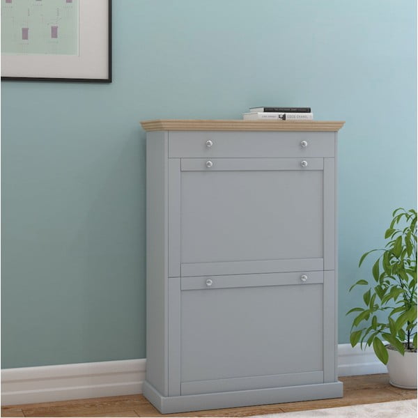 Szürke billenő ajtós cipőtartó Binz – Støraa-image-1