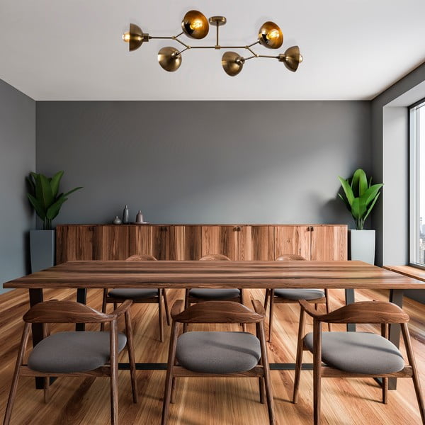 Aranyszínű mennyezeti lámpa fém búrával 52x102 cm Dram – Opviq lights-image-1