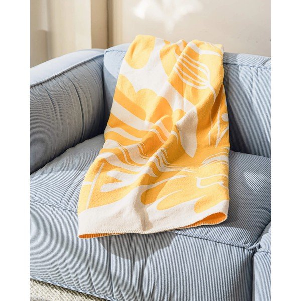 Sárga takaró 165x200 cm Lino – noo.ma-image-2