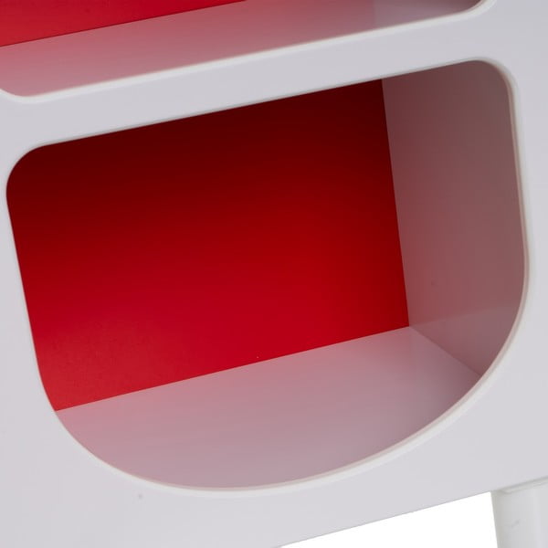 Piros-fehér könyvespolc 76x70 cm – Casa Selección-image-2