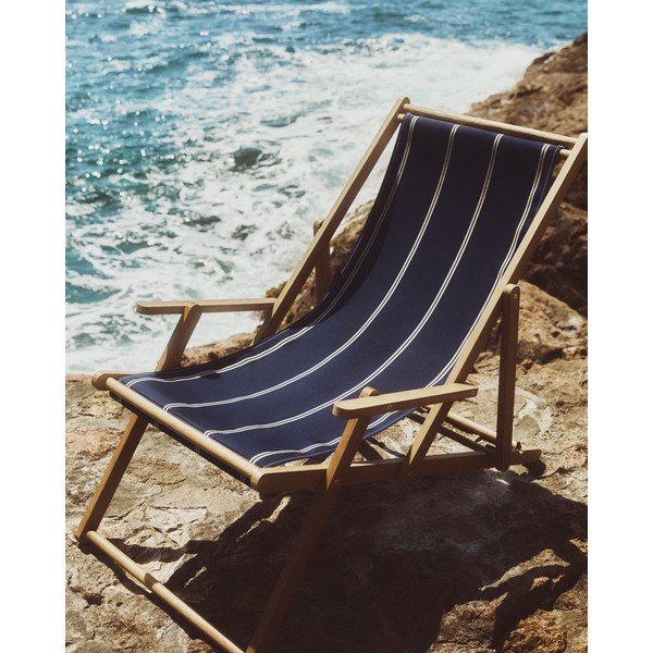 Kék tömörfa kerti napozóágy Vilara – Kave Home-image-1