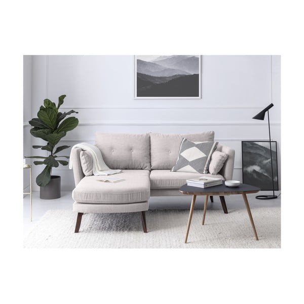 Elena krémfehér háromszemélyes kanapé, bal oldali fekvőfotellel - Mazzini Sofas-image-3