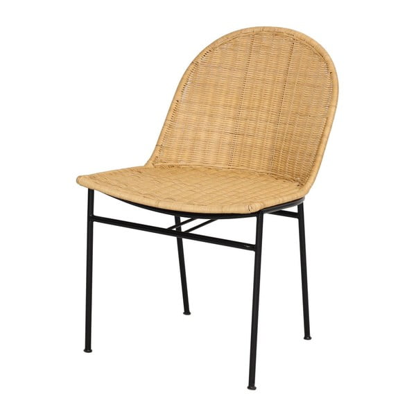 4 db rattan étkezőszék Sofia és fekete asztal Marienlis - Bonami Essentials-image-4