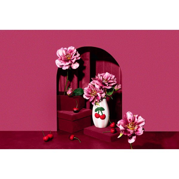 Dolomit kézzel festett váza Cherry – Sass & Belle-image-1