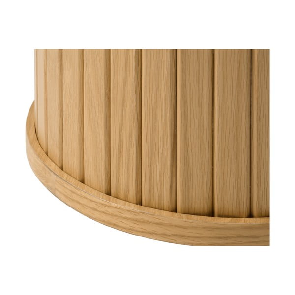 Kerek tárolóasztal tölgyfa dekorral ø 50 cm Nola – Unique Furniture-image-2