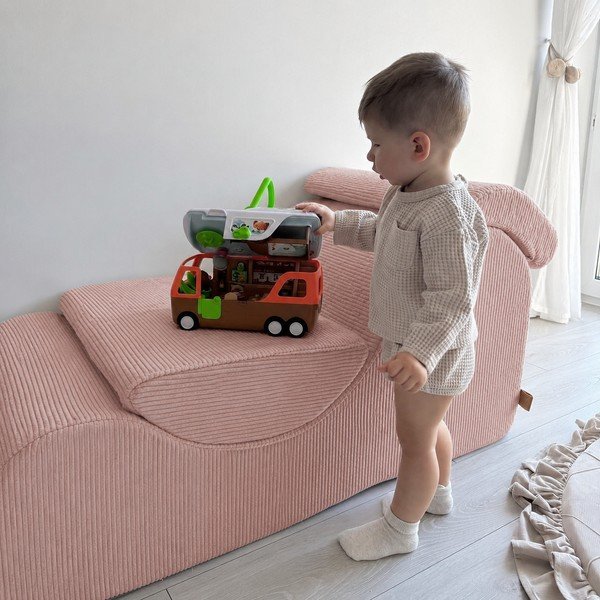 Lazacszínű kordbársony gyerek fotel Wave – Meowbaby-image-1