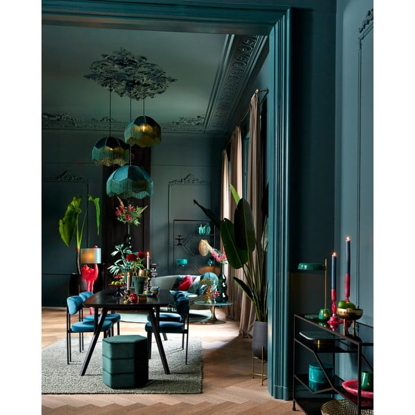 Petróleum színű függőlámpa textil búrával ø 40 cm Malacia – Light & Living-image-1