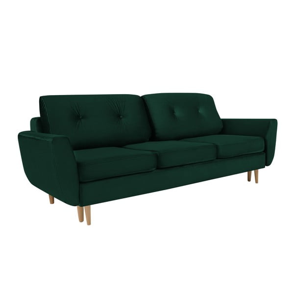 Silva zöld háromszemélyes kinyitható kanapé tárolóhellyel - Mazzini Sofas