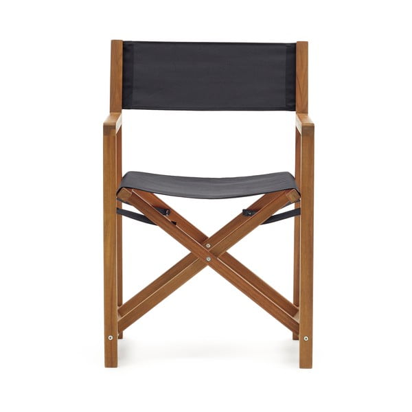 Fekete-natúr színű tömörfa kerti szék Thianna – Kave Home-image-1