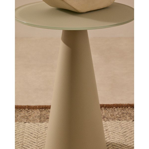 Kerek tárolóasztal üveg asztallappal ø 35 cm Wilshire – Kave Home-image-2