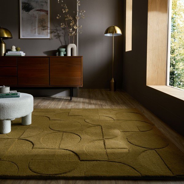 Sötétzöld kézi szövésű gyapjú szőnyeg 160x230 cm Gigi – Flair Rugs-image-1