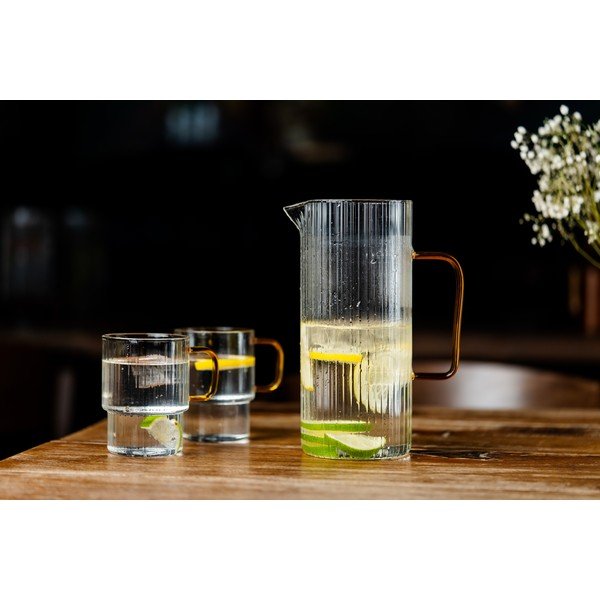 Sárga üveg bögre szett 2 db-os cappucinóhoz 350 ml Livio – Vialli Design-image-2