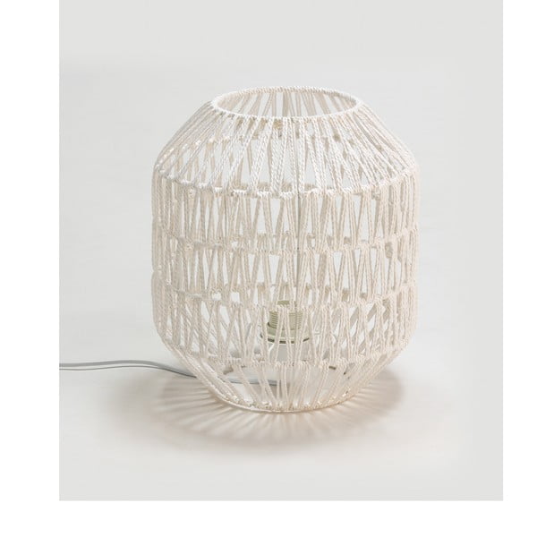 Yaka fehér asztali lámpa textil búrával, magasság 32 cm - Tierra Bella