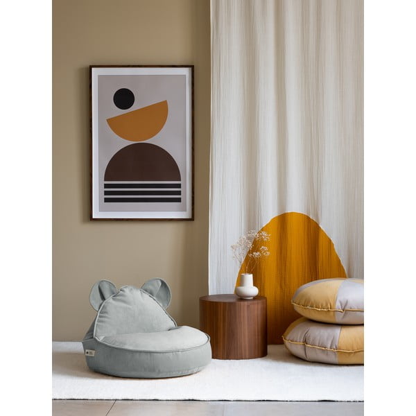 Mentazöld bársony gyerek babzsákfotel Bear – Wigiwama-image-2