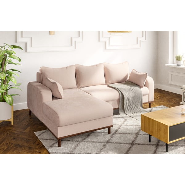 Bézs kordbársony sarokkanapé (bal oldali) Beata – Ropez-image-4