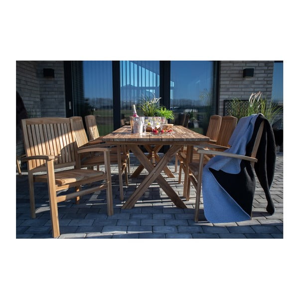 Murcia kültéri újrahasznosított teakfa étkezőasztal, hossz 200 cm - House Nordic-image-1