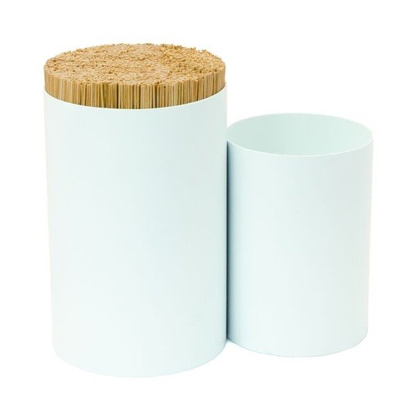 Knife&Spoon fehér kés- és konyhai eszköztartó bambuszból - Wireworks-image-1