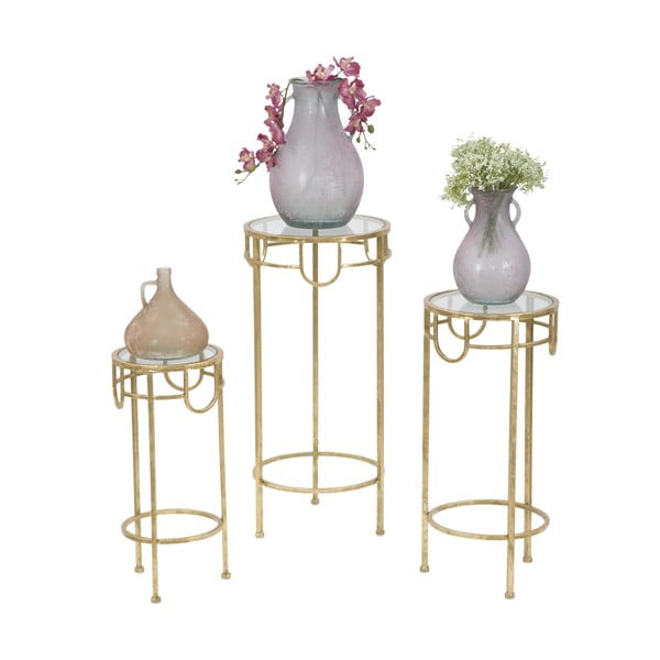 Lorenzo 3 db-os aranyszínű tárolóasztal szett - Mauro Ferretti-image-3