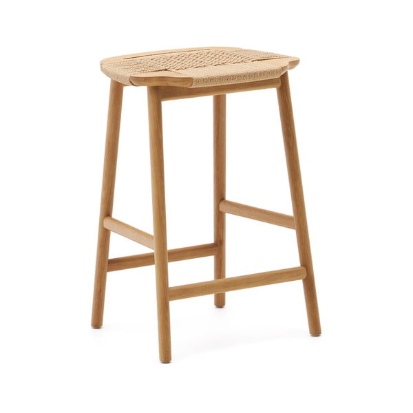 Natúr színű tölgyfa bárszék (ülésmagasság 65 cm) Enit – Kave Home-image-3