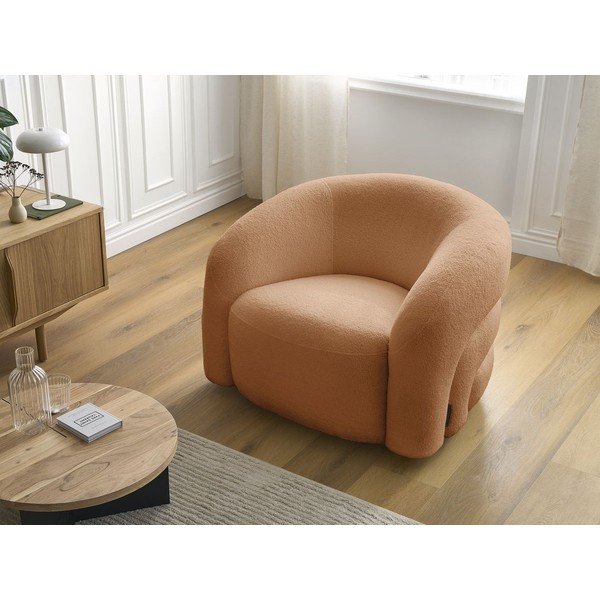 Narancssárga forgó buklé fotel Elina – Bobochic Paris-image-1