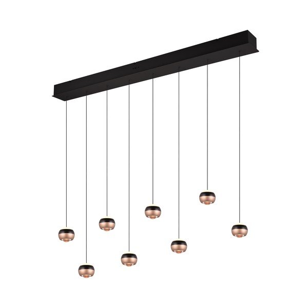 Fekete-rézszínű LED függőlámpa fém búrával Orbit – Trio Select-image-4