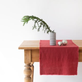 Classic piros len asztali futó, 40 x 150 cm - Linen Tales
