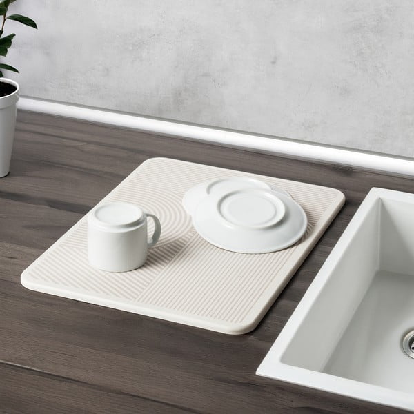 Bézs kovaföld edénycsepegtető alátét 40x30 cm Damon – Wenko-image-1