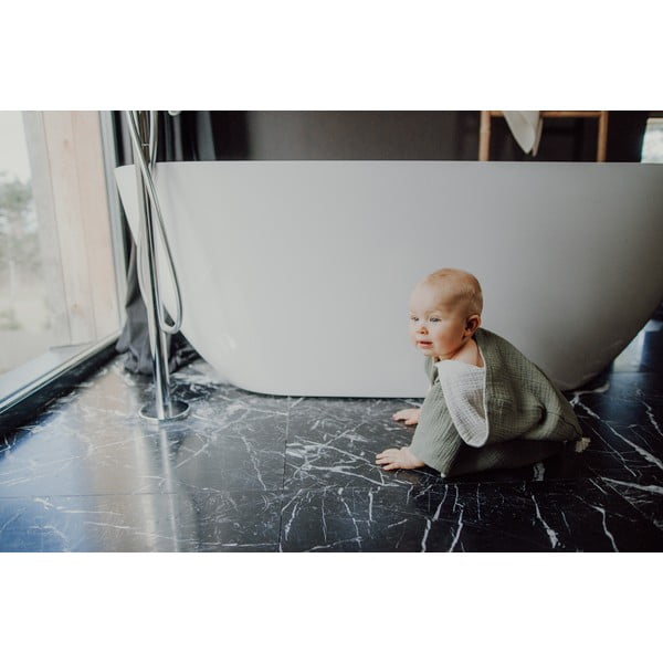 Khaki muszlin gyerek fürdőponcsó méret M - Malomi Kids-image-4