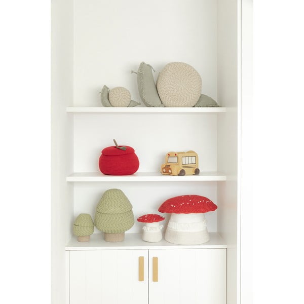 Krémszínű-zsályaszínű textil játéktároló kosár 60x24x30 cm Big Snail – Lorena Canals-image-2