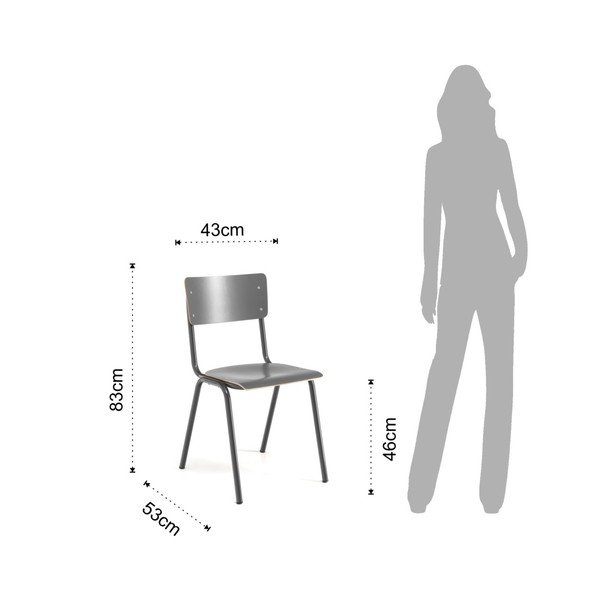 School 2 db-os szürke étkezőszék készlet - Tomasucci-image-1