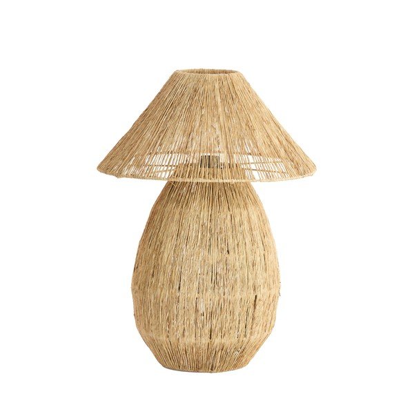 Natúr színű asztali lámpa juta búrával (magasság 55 cm) Maruva – Light & Living