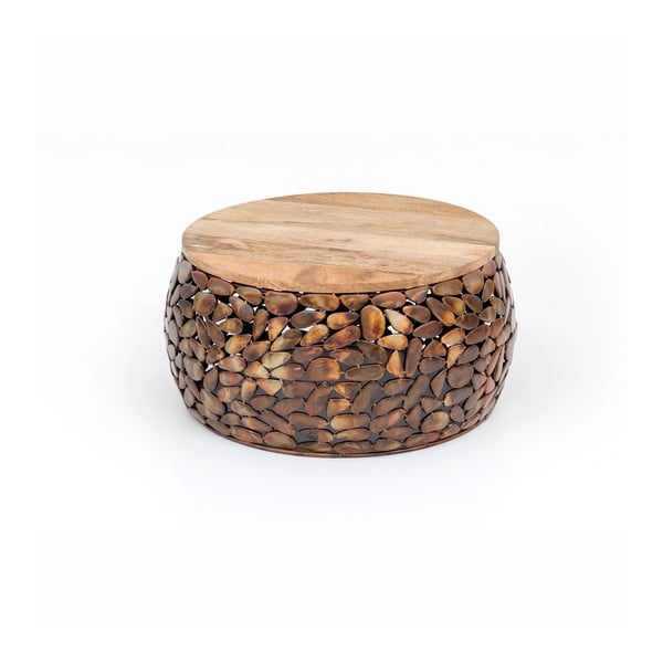 Caramel fa és fém dohányzóasztal, ⌀ 55 cm - WOOX LIVING