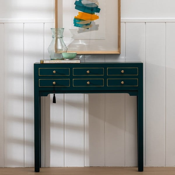 Kék konzolasztal 26x85 cm Diana – Ixia-image-2