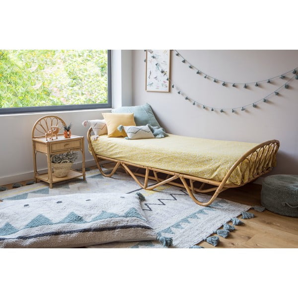 Krémszínű mosható kézi szövésű pamut gyerek szőnyeg 140x200 cm Azteca Vintage Blue – Lorena Canals-image-3