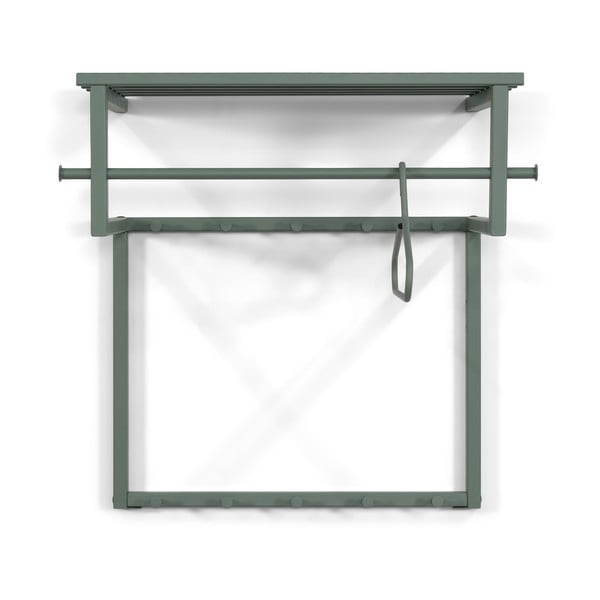 Szürkészöld fém fali fogas polccal 76 cm Rizzoli – Spinder Design-image-2