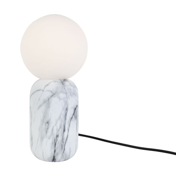 Gala fehér asztali lámpa márvány dekorral, magasság 32 cm - Leitmotiv