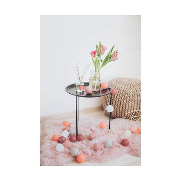 Narancssárga-rózsaszín LED fényfüzér 30 gömbbel - LUKKA-image-1